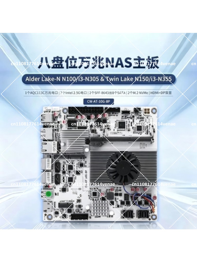 NAS Motherboard 8-Bay with N10 - Nas Motherboard 8 Sata Mini Itx recension och pris